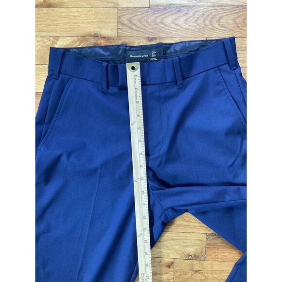 Abercrombie And Fitch A&F The Collin’s Slim Suit Pants 28x30 Deep Navy Preppy - Picture 5 of 9